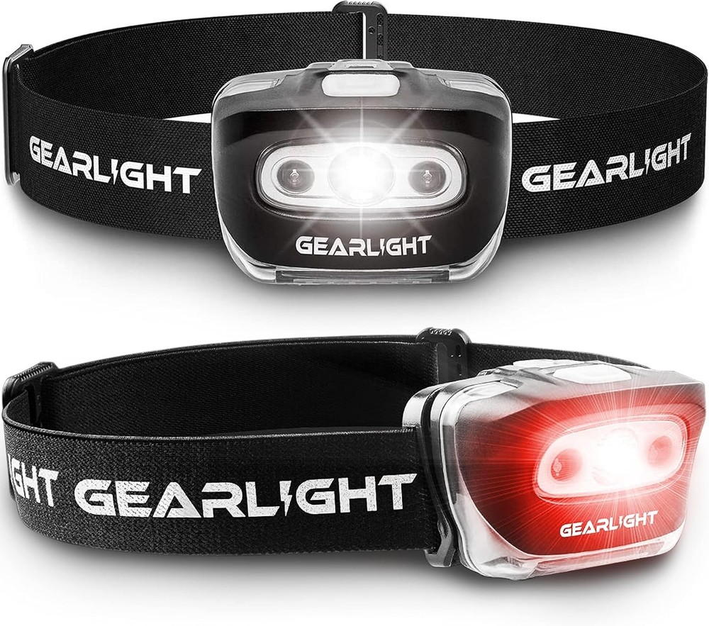 GearLight 2Pack LED 2 Pack, Battery Powered (Batteries Not Included), Black