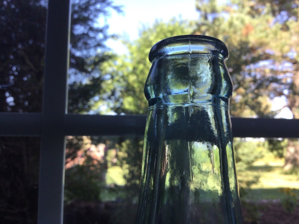 Vintage Embossed Aqua SIMON Beer Bottle