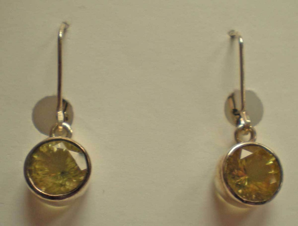 Lemon Quartz Earrings - Sterling Silver j331