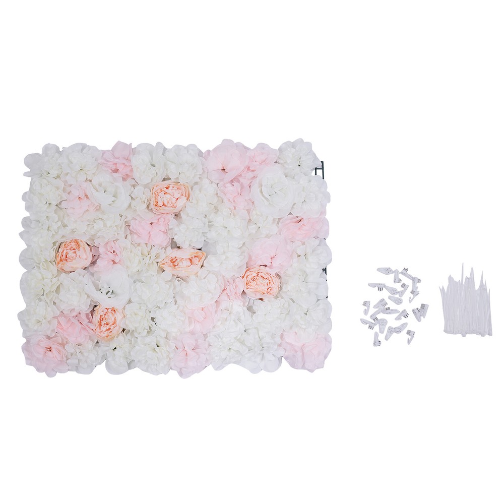 20pcs Artificial Flower Wall Panel Wedding Backdrop Decoration 16''x24'' NEW