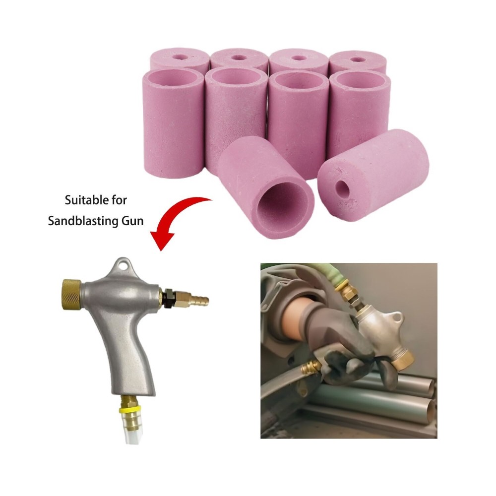 10 Pieces Sandblasting Gun Nozzle SandBlaster Replacement Cylinder Ceramic Tips