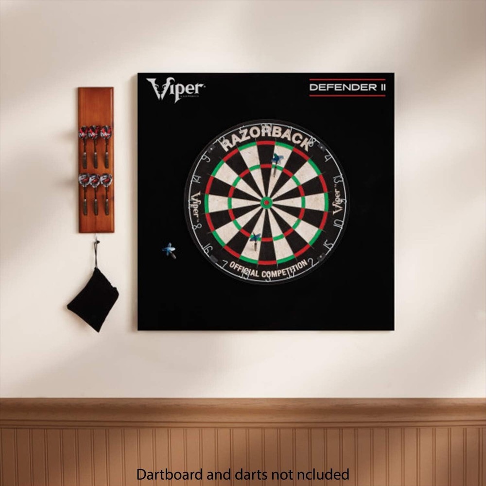 Viper Defender II Dartboard Surround Wall Protector, Black, square