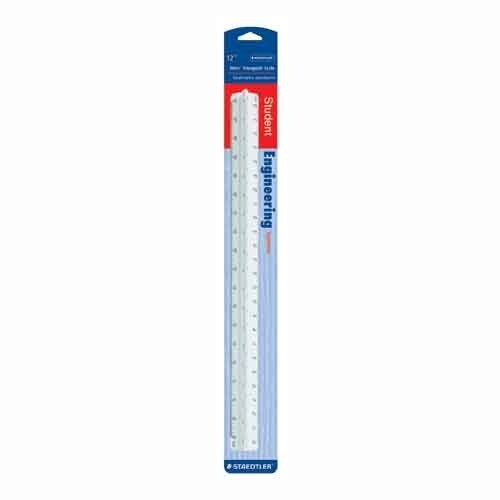 Staedtler Engineering Triangle Scale Ruler 12" White Drafting Draw School Office
