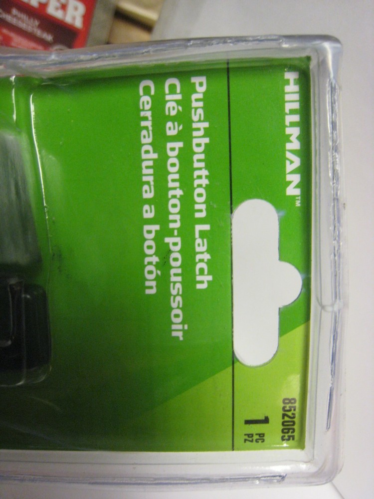 HILLMAN 852065 PUSH BUTTON LATCH BLACK FINISH