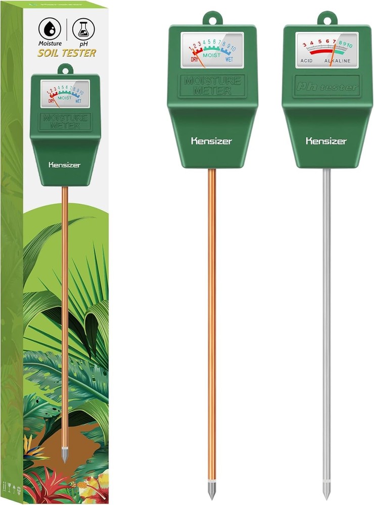 Kensizer Soil Tester, Moisture/pH Meter, Gardening Meter