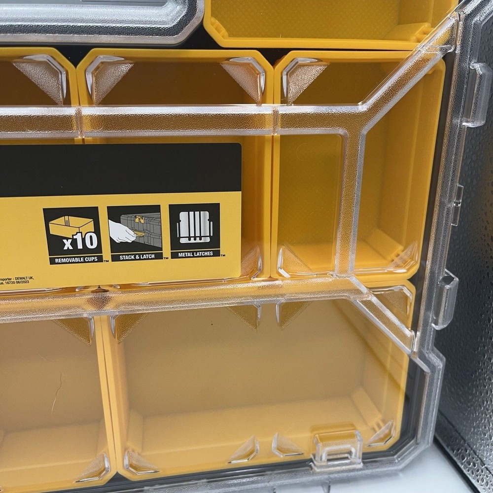 DEWALT SMALL PARTS TOOL STORAGE ORGANIZER STACKABLE REMOVEABLE 10-COMPARTMENT