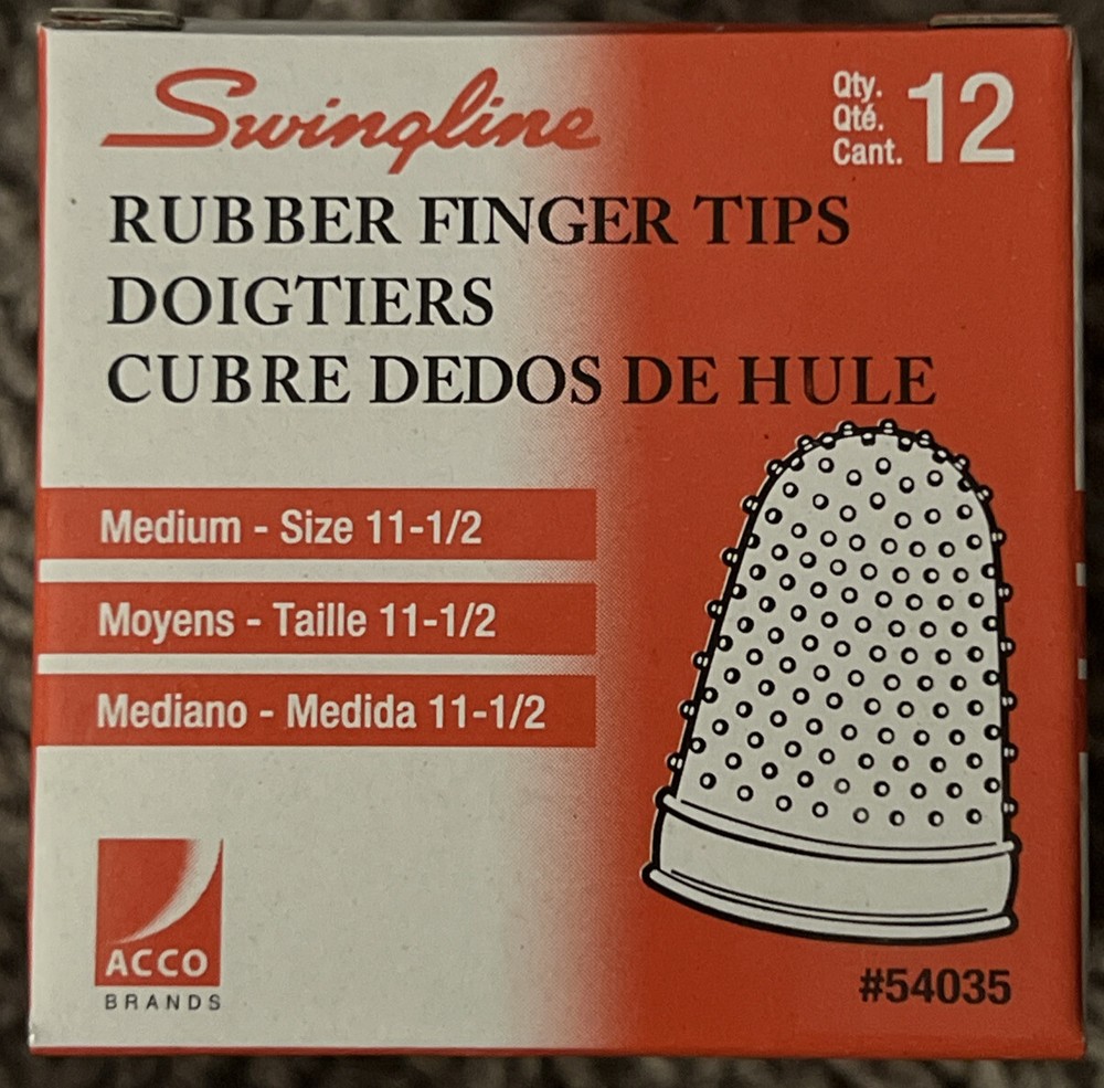 Swingline Rubber Finger Tips 11 1/2 (Medium) Amber Dozen 54035