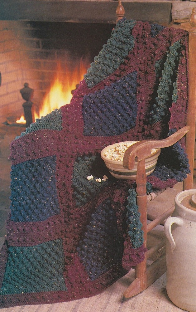 COZY Bobbles & Squares Afghan/Crochet Pattern INSTRUCTIONS ONLY