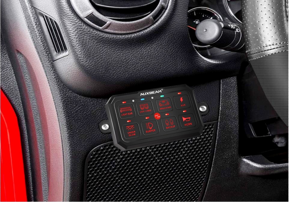 RA80 XL RGB 8 Gang Switch Panel Relay System & Cable For Can-Am Maverick