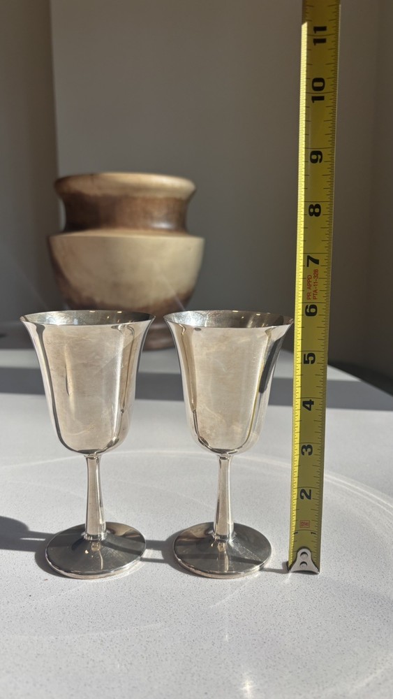 CRESCENT SILVER MFG Silverplate Wine Goblet, two cups