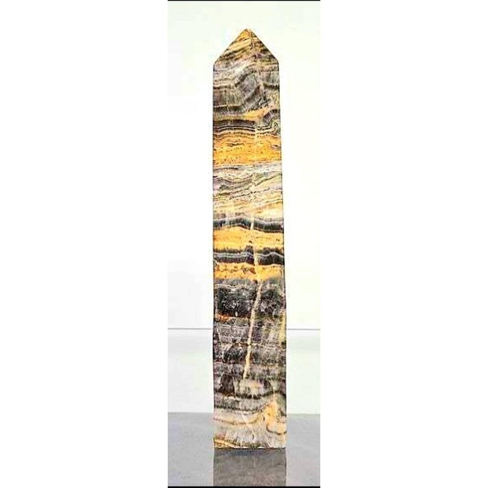 HUGE 7.5" Bumble Bee Jasper Obelisk/Tower