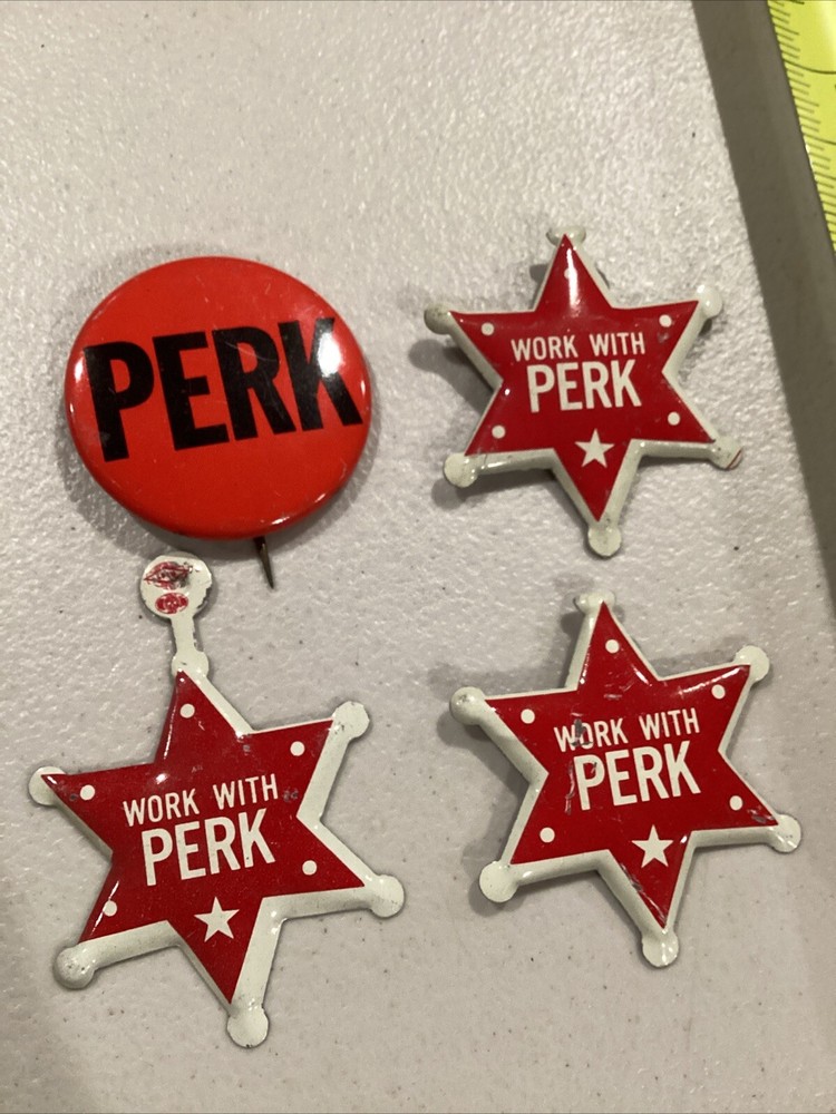 Work With Perk Election 4 Political Pin Button Lot