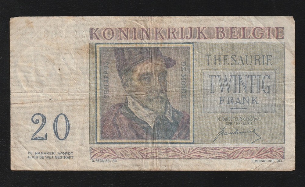 Belgium, 20 Francs, 1950, P-132, Banknote