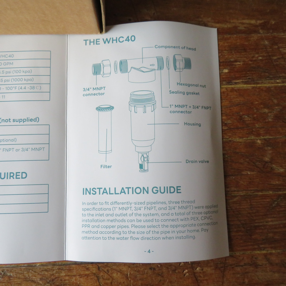 MewMore WHC40 Reusable Backwash Spin Down Sediment Filter 3/4" MNPT