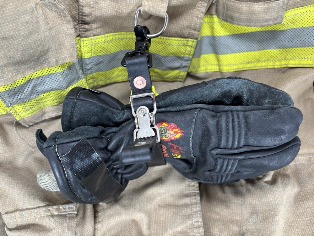 Firefighter Leather Glove Strap with Side Release Buckle And Postman Slide