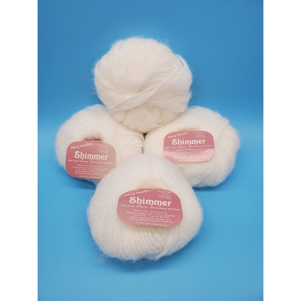 Mary Maxim White Shimmer Yarn