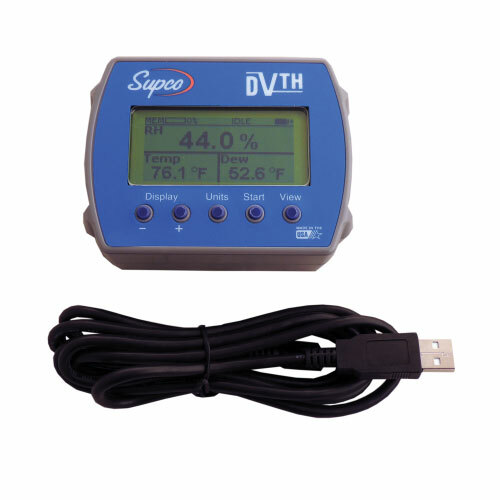 Supco Data View DVTH Temperature & Humidity Data Logger w/ PC Software,USB Cable