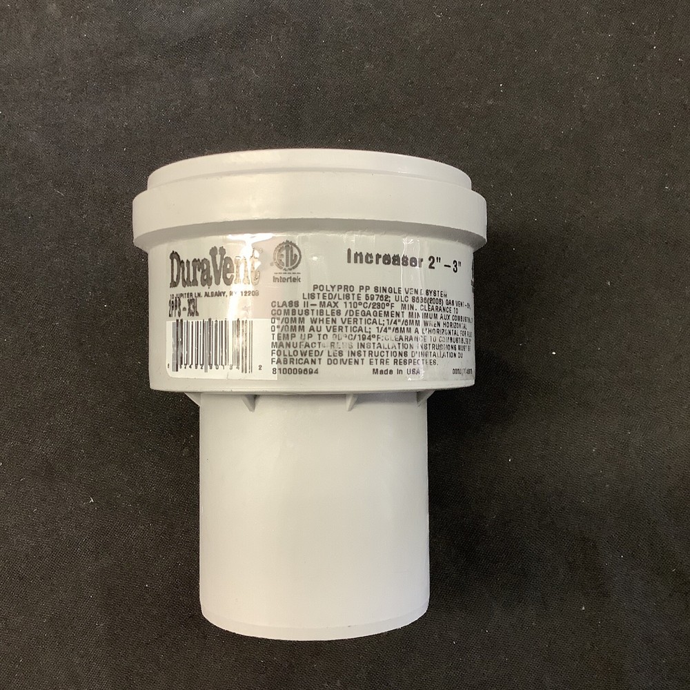 DuraVent PolyPro Gas Vent Single Wall Increaser 2" to 3" Diameter 2PPS-X3L A3
