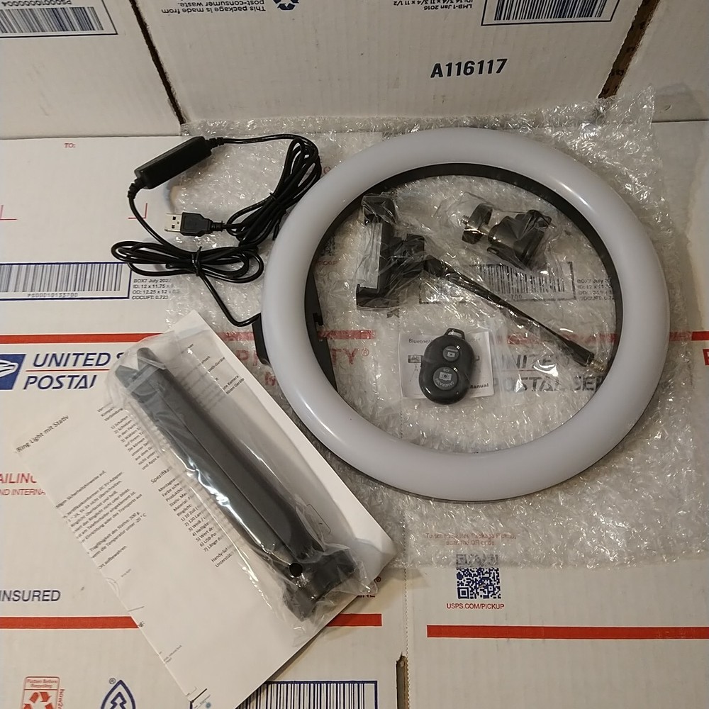 10.2" Ring Light with Stand & Phone Holder and Remote Control, Dimmable LED Ring