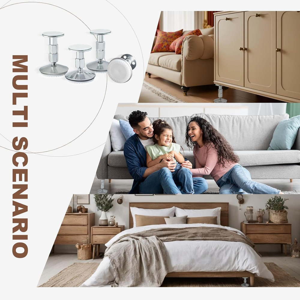 4PCS Upgraded Headboard Stoppers for Wall, Adjustable Bed Noise Stopper with Wal