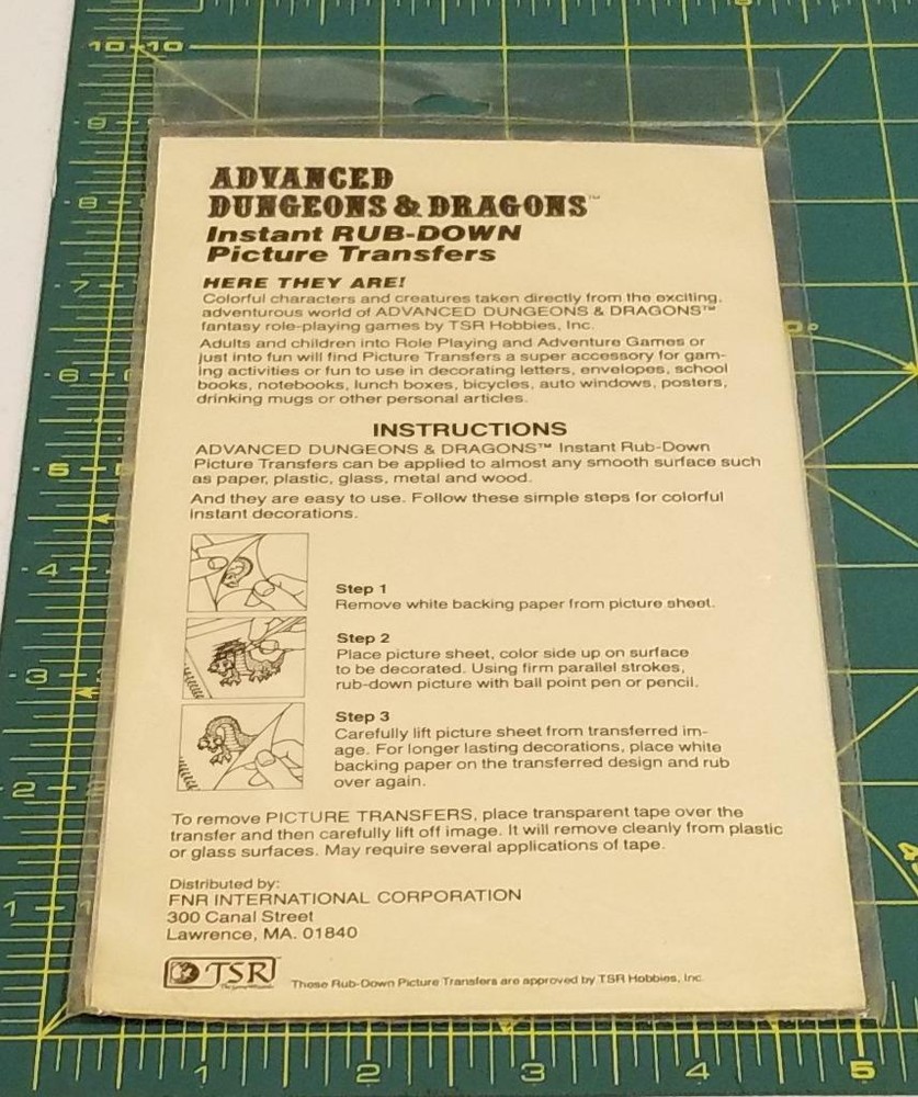 Advanced D&D Instant Rub-Down Picture Transfers "Humanoids & Undead"