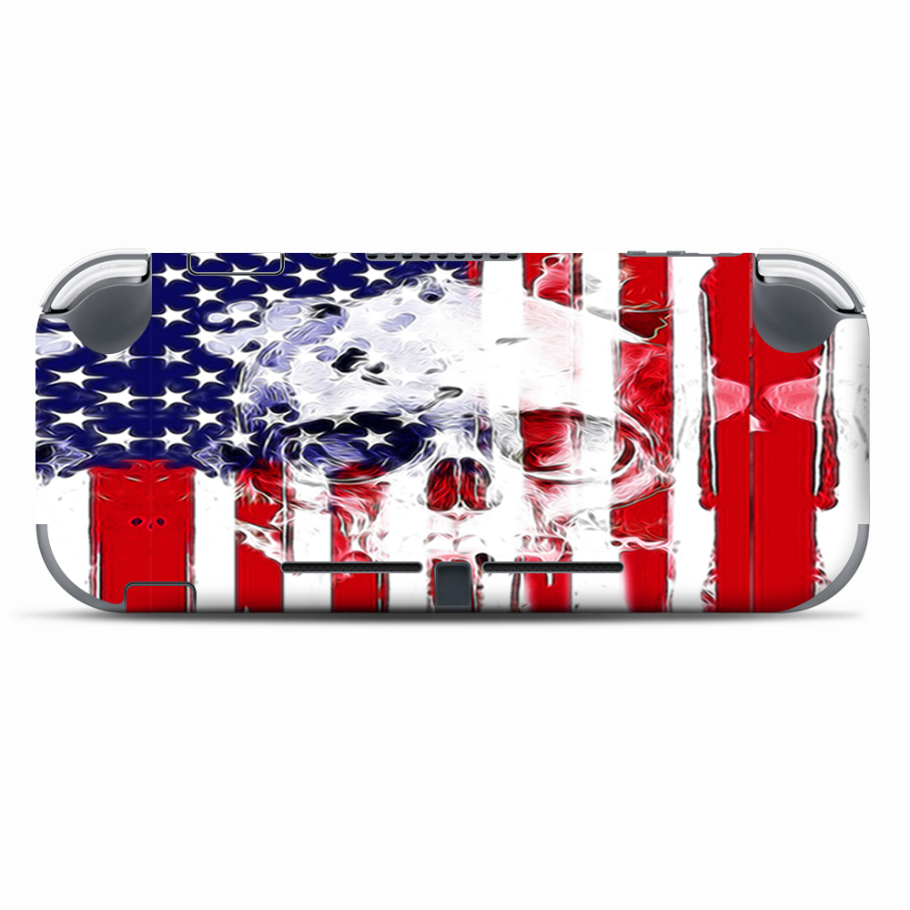 Skins Decals wrap for Nintendo Switch Lite - U.S.A. Flag Skull Drip