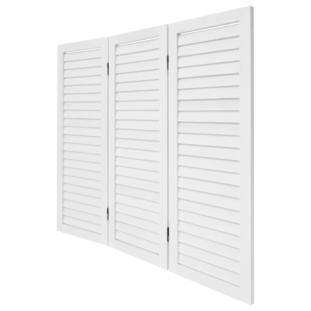 3-Panel Folding Wood Room Divider - Indoor Privacy Screen in White