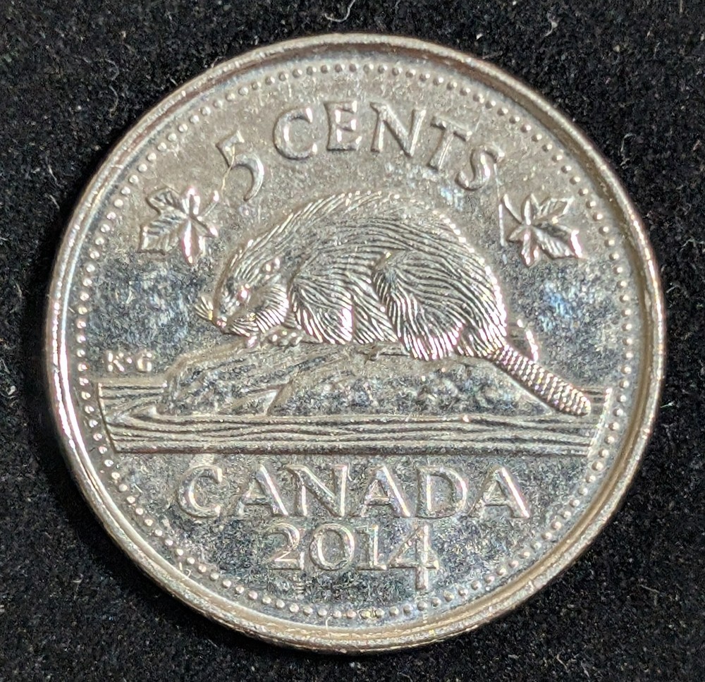 2014 Canada 5 Cents Circulated KM# 491