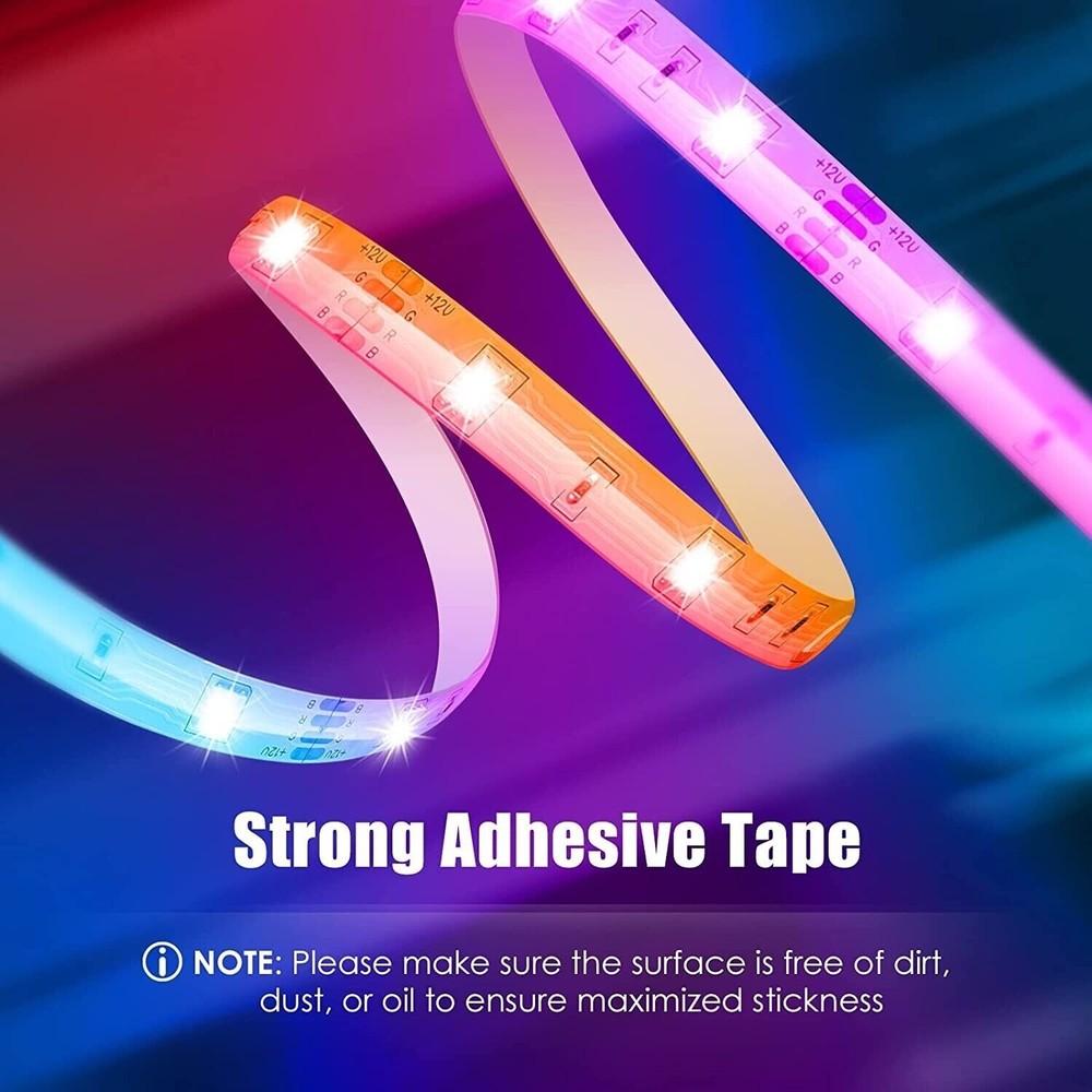 32ft LED Strip Lights Remote Control Bedroom for Indoor Use