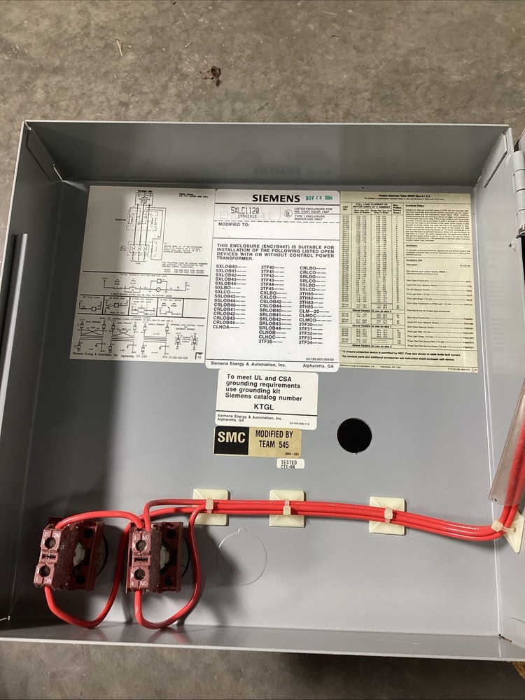 SIEMENS 5XLC1120 Enclosure Motor Starter New