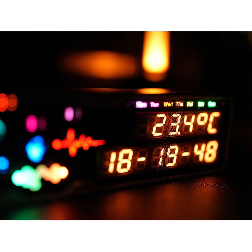 Cyberpunk Style Glow Tube Clock 5V USB Type-C Time & Countdown Display