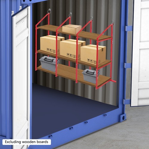 Heavy Duty 4 Pack of 3 Tier Shipping Container Shelf Brackets Container Shelves