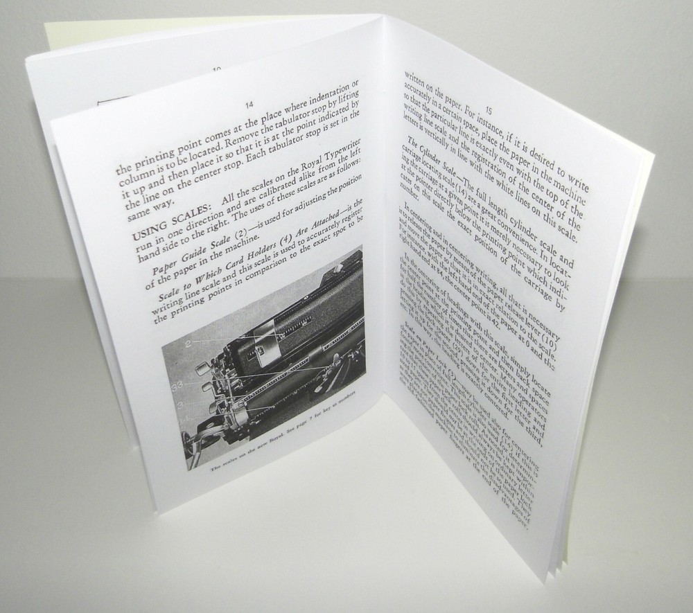 ROYAL KMM TYPEWRITER INSTRUCTIONS REPRODUCTION