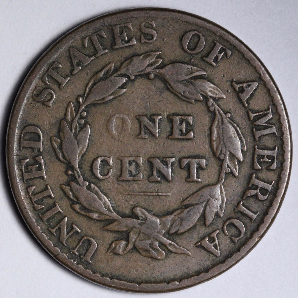1827 Coronet Head Large Cent VF E105 RGTNM