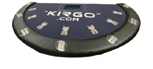 84" Blackjack Table, shaped wooden legs, cup holders, replaceable armrest & felt
