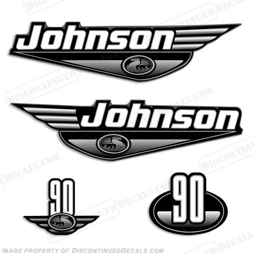 Fits Johnson 90hp Decals (Black) - 2000
