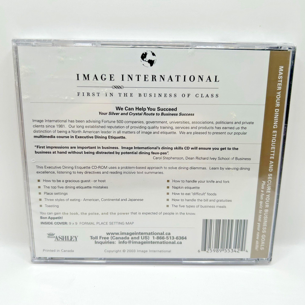 Executive Dining Etiquette Learning CD-ROM 2003
