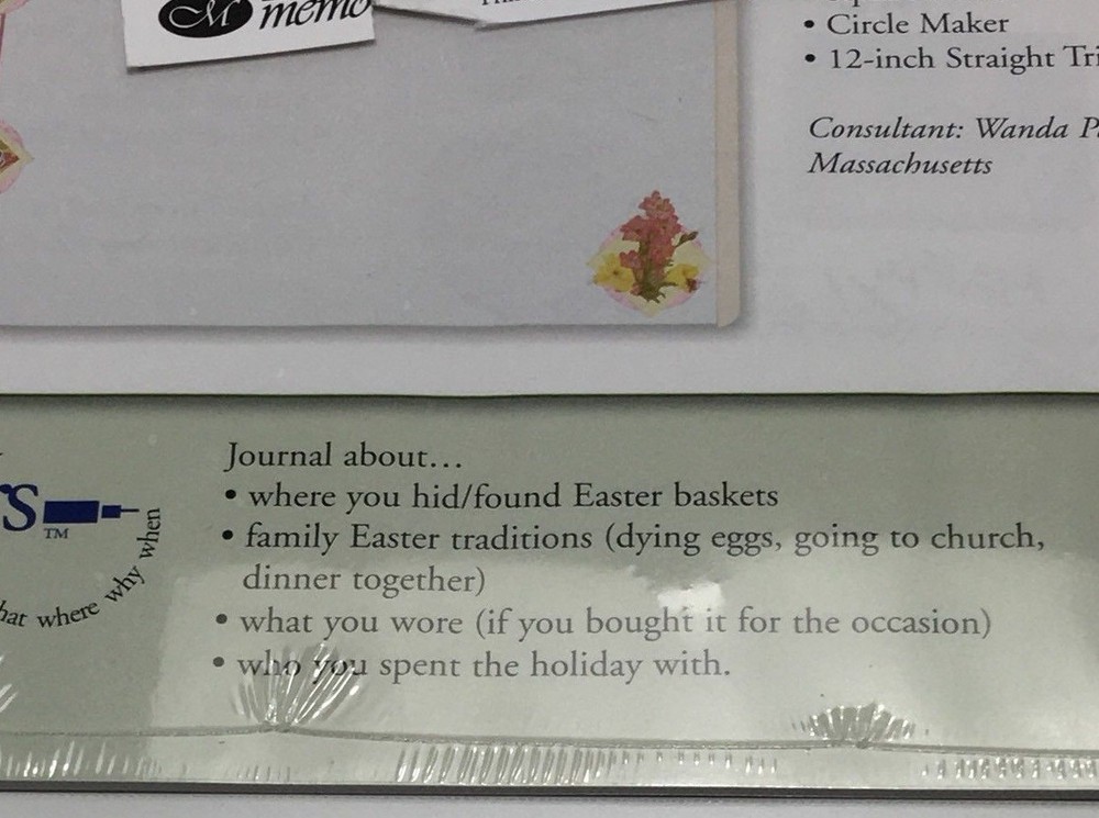 Creative Memories Easter Page Patterns 2005 Memory Joggers Scrap Book Paper