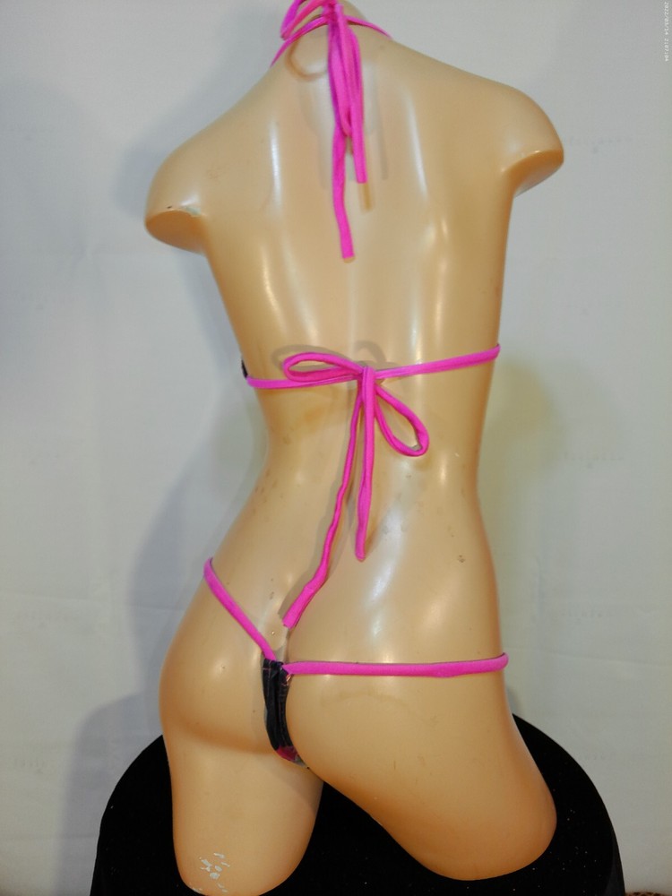 Exotic dancer stripper medium multicolor 2 piece bikini dance outfit-dancewear