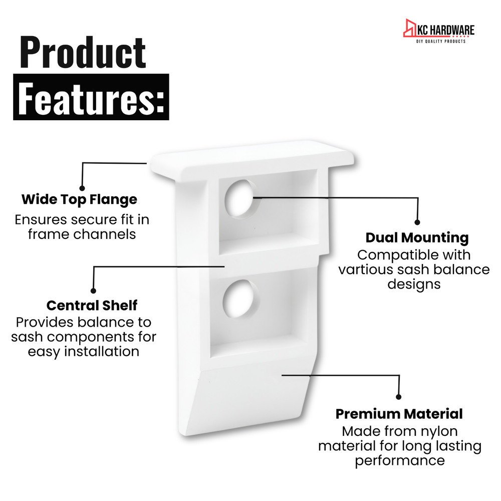 KC Hardware Sash Cam Replacement Channel Balance White (10 Pack)