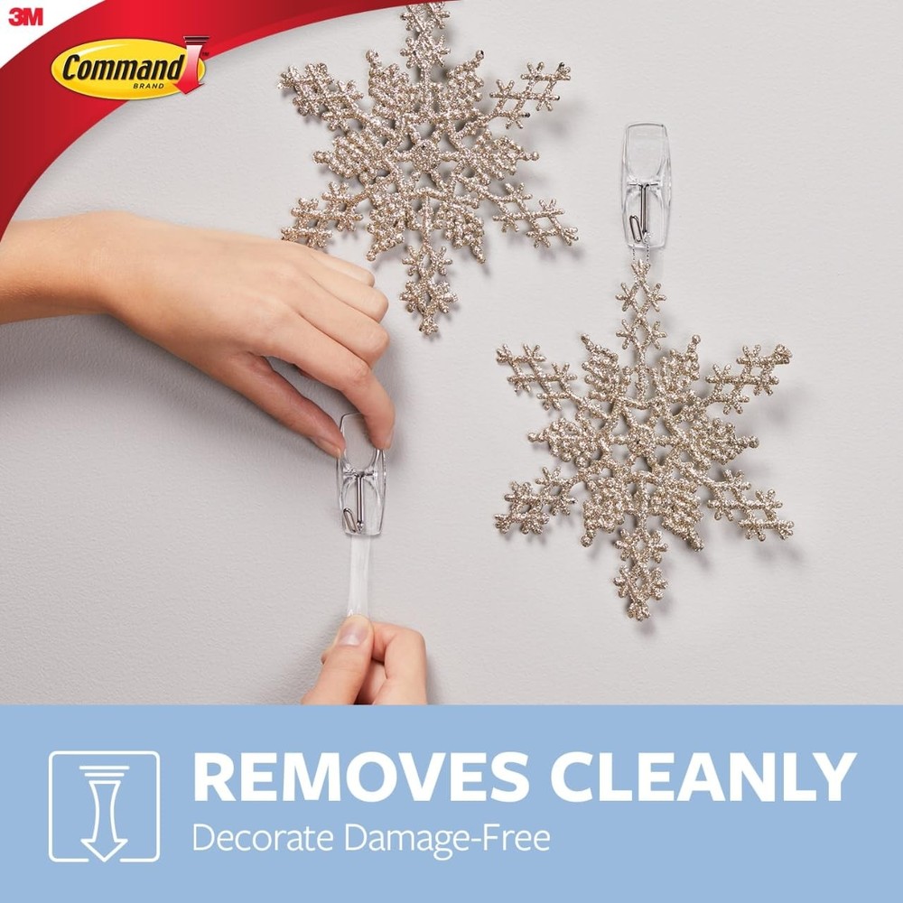 Command Medium Clear Wire Toggle Hooks, 6 Hooks and 8 Command Strips,