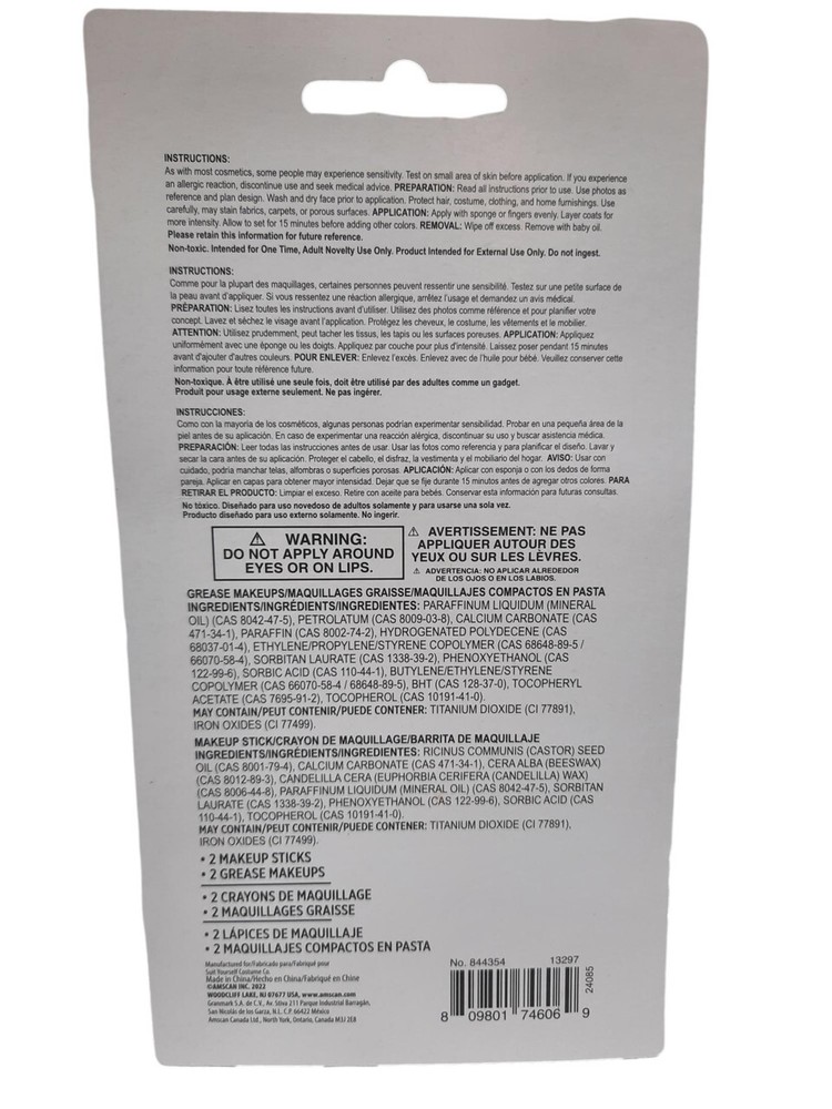 Make-Up Black And White Sticks and Grease Kit