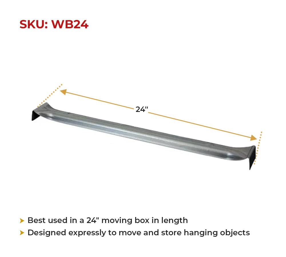 (10 Pack) 24" Wardrobe Hanger Bar for Wardrobe Moving Boxes Packing & Moving