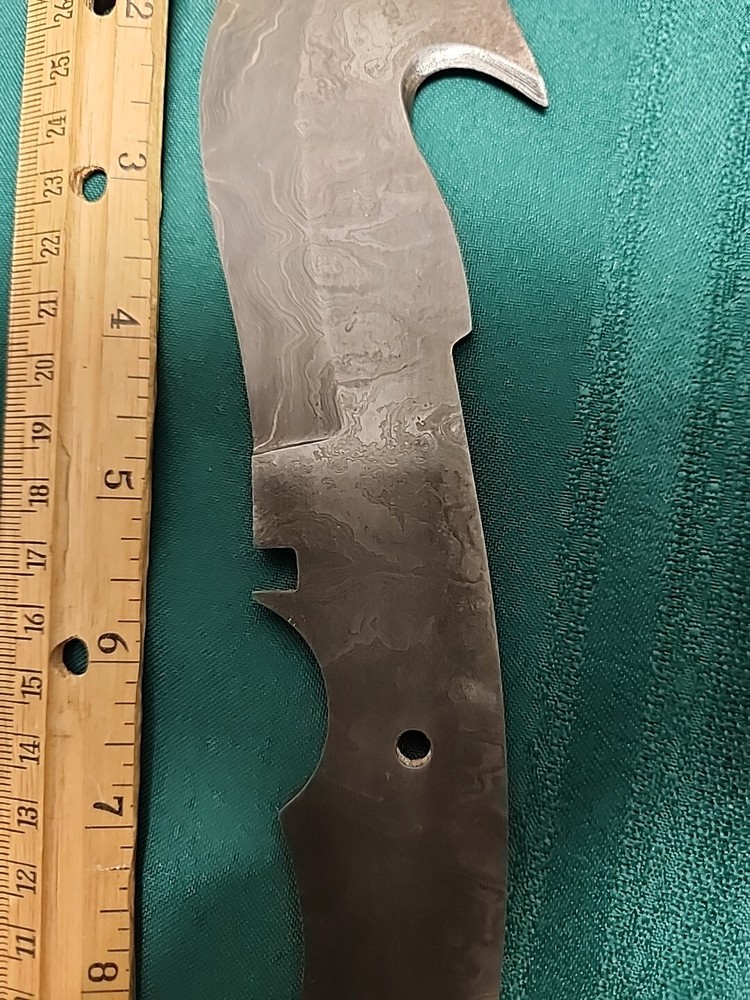 Damascus Steel Blank Blade Guthook
