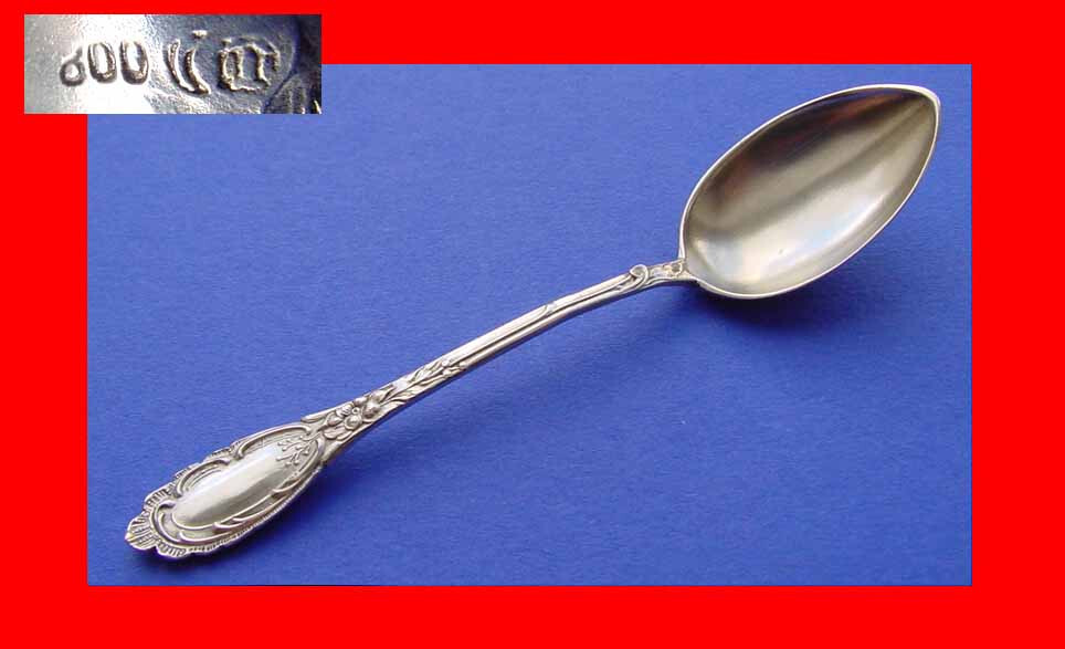 Beautiful Rococo Mocha Spoon Coffee Spoon 800 Silver A399