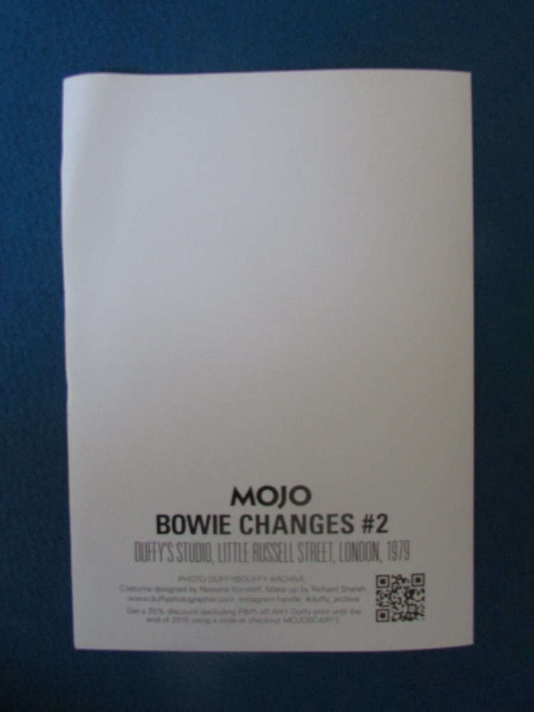 DAVID BOWIE MOJO A4 Promo Photo Card - Changes #2