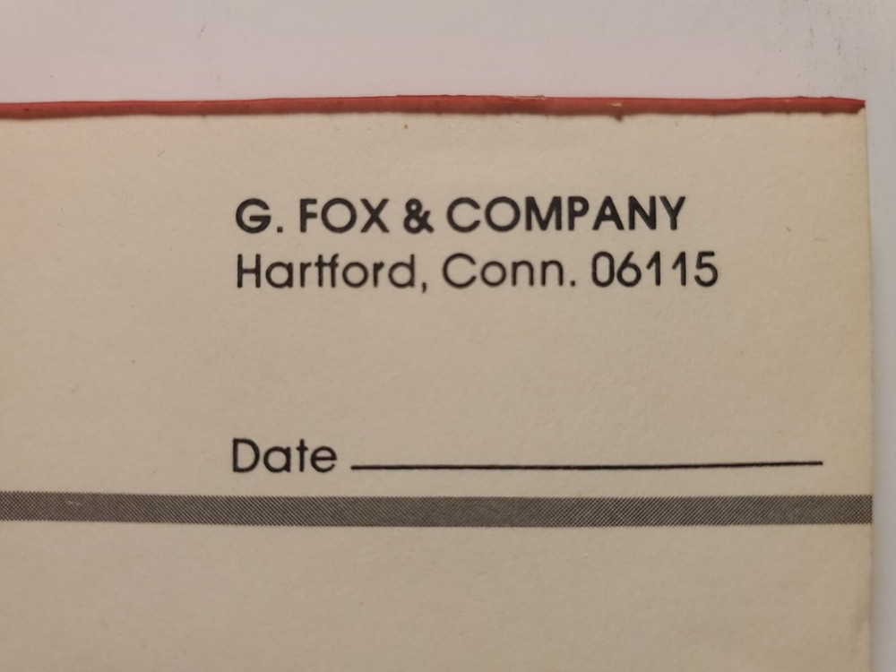 G. Fox & Company (Hartford, CT) memo pad