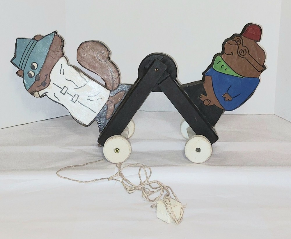Secret Squirrel and Morocco Mole vintage pull toy foreign maker nice complete