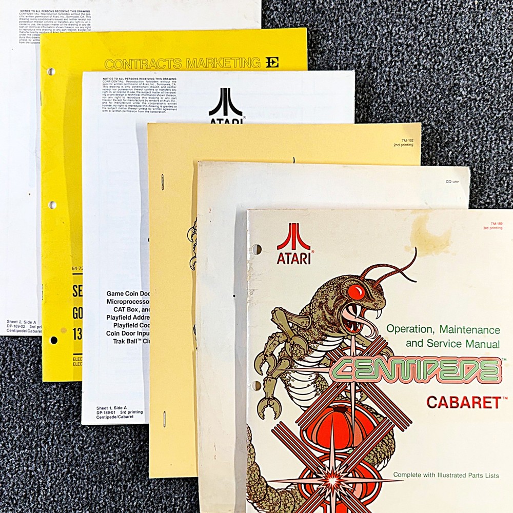 Atari Centipede CABARET Arcade Game Manual Schematics Analysis Packet ORIGINAL