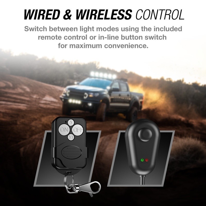 Dual Light Wiring Harness W/ Remote Control Off-Road Lighting Strobe Function US